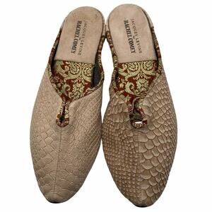 Jacques Levine for Rachel Comey Snakeskin Embossed leather slippers Brocade 9B
